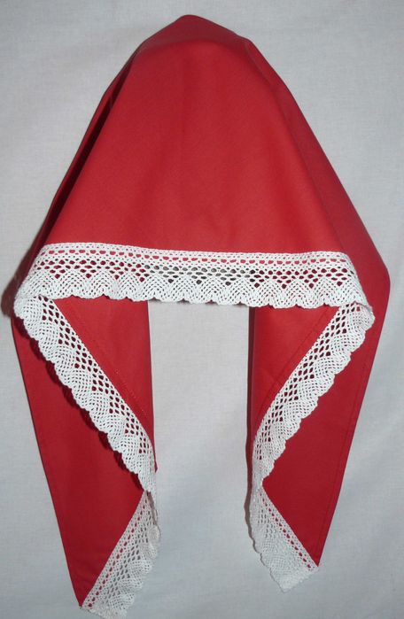 Кърпи за глава от ранфорс-бели и червени, различни модели и размери