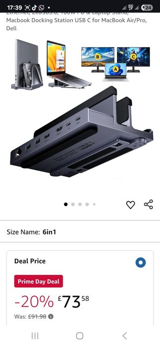 Stație de andocare pentru monitor dual: QUUGE suport USB C 7 în 1 cu H