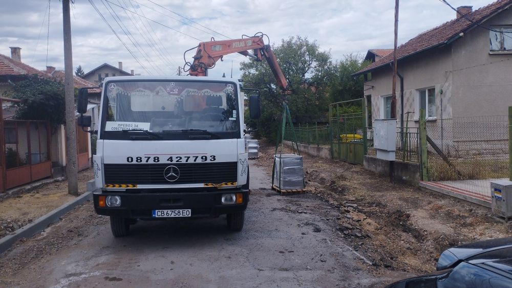 Транспорт със самосвал с кран за София и околностите