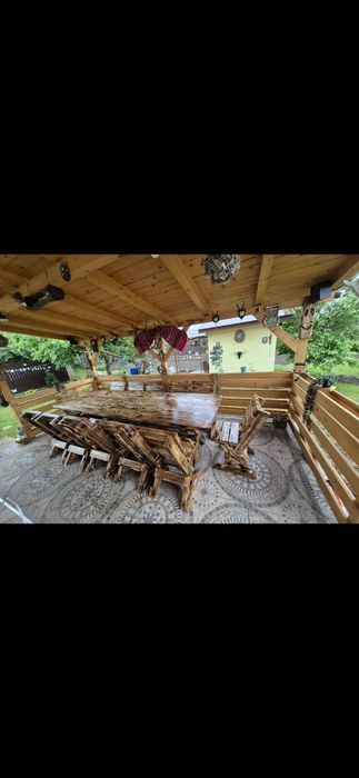 Masa și scaune rustice,pentru foișoare,terase si gradini