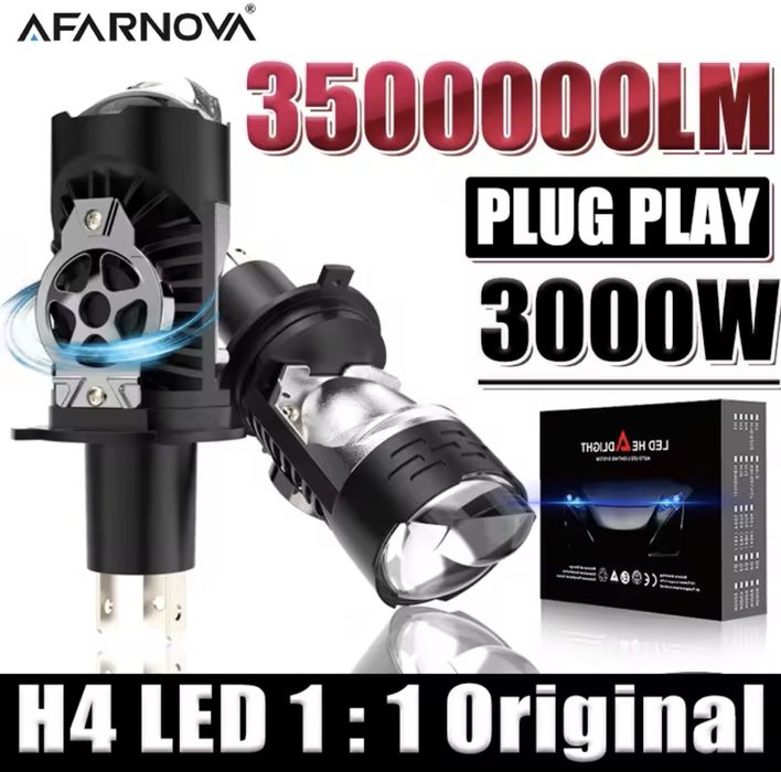 H4/9003/HB2 LED Headlight Bulb Projector 3000W 3500000LM 6000K