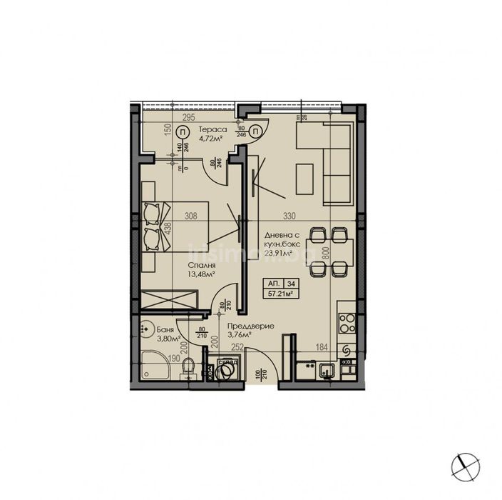 Продава , €142900, 62кв.м. в Малинова долина