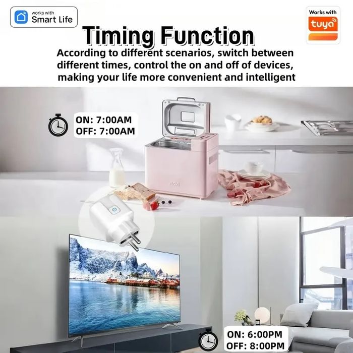 Смарт WiFi контакт 16A щепсел за бойлер и др.