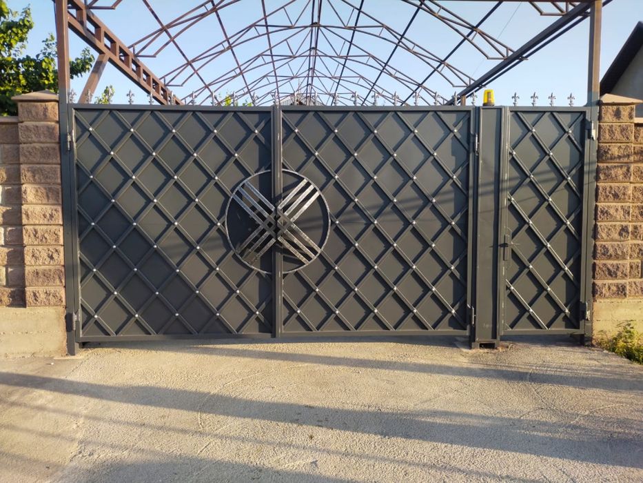 Покраска варот дарбаза крыша ангары
