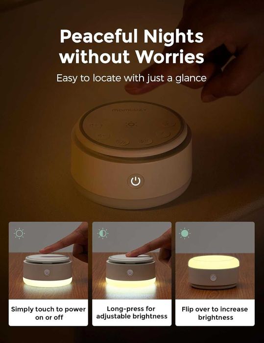 Momcozy Звукова машина бял шум за бебе - 20 успокояващи звука