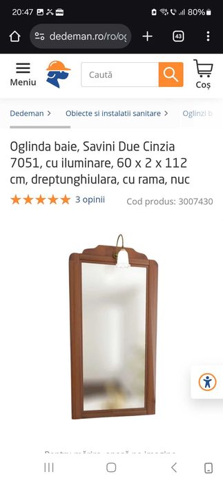 Set baie chiuveta oglindă dulap Savini Due Cinzia lemn masiv