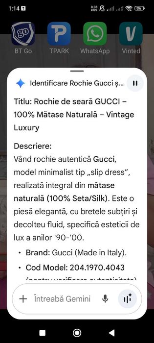 Gucci rochie originala vitange