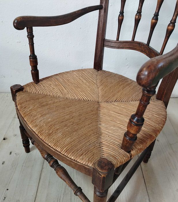 Scaun vechi din lemn stil Mid-Century, Franta