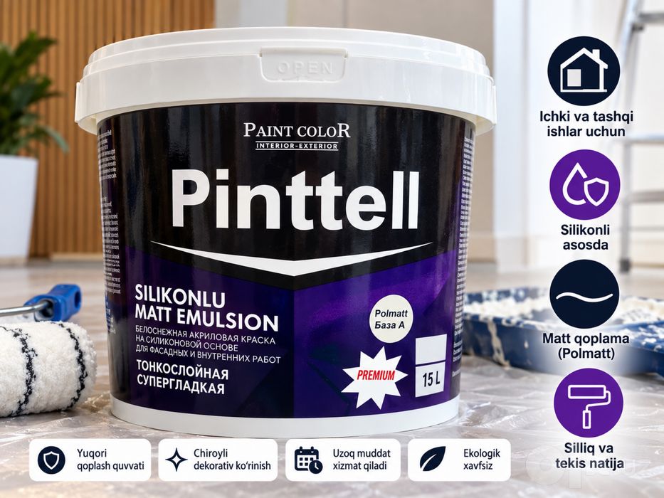 Pintell siliconlu yarim mat emulsiya 15L