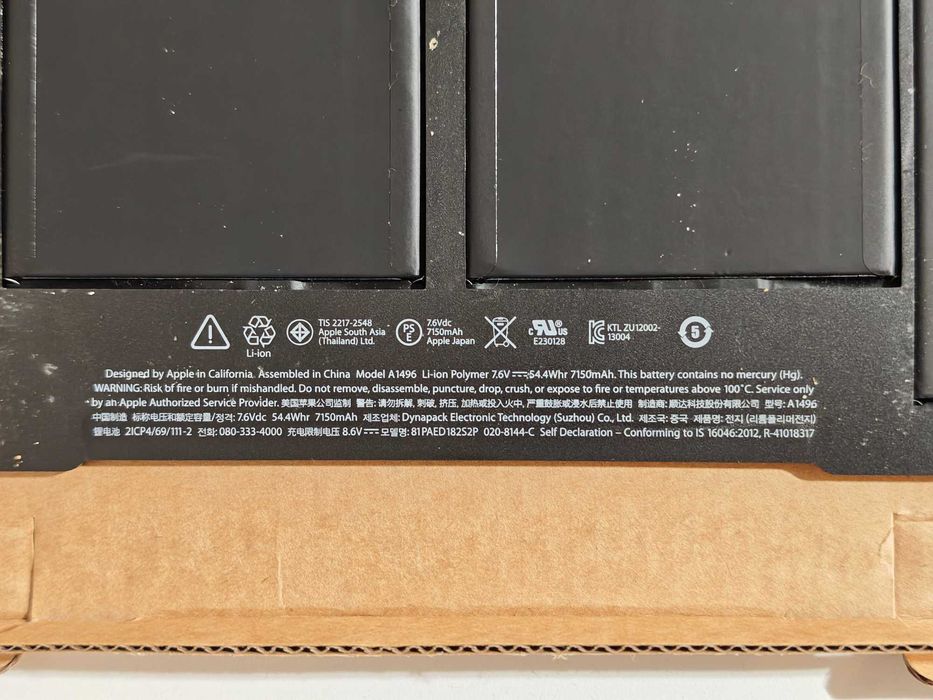 Baterie Originală Apple A1496 - MacBook Air 13" (2013-2017) 70-75%