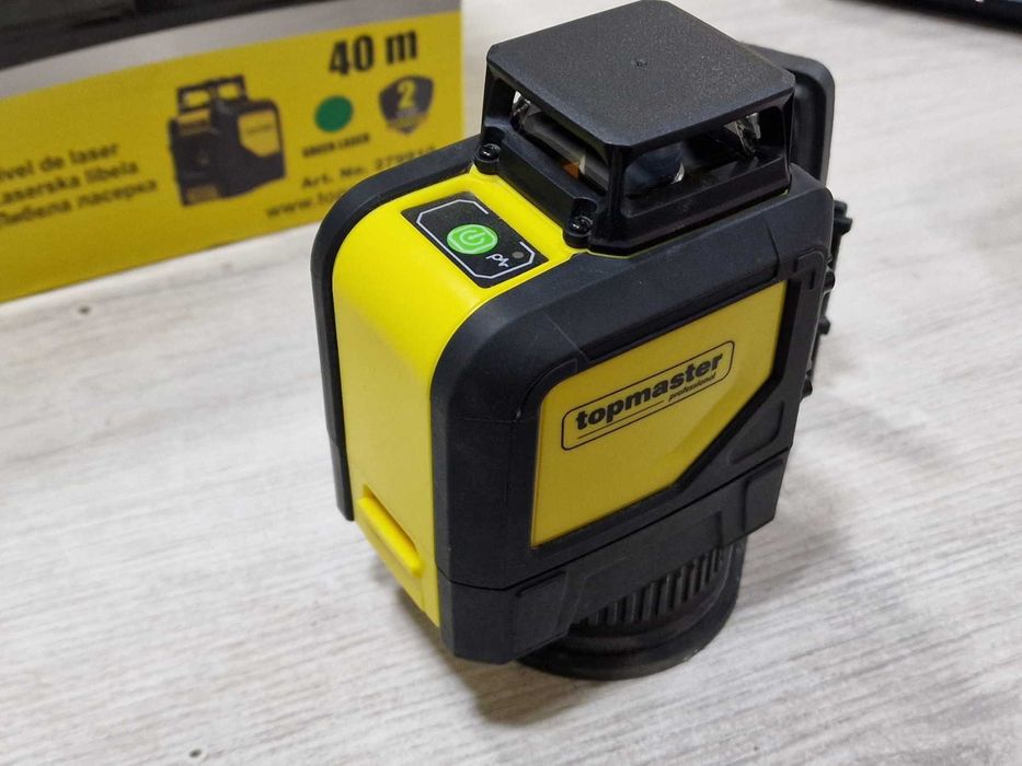 Лазерен нивелир Topmaster 1x3D TMP / 40м, зелен лъч
