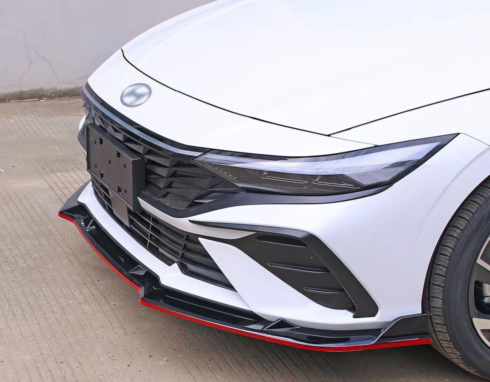 Диффузор переднего бампера Hyundai Elantra 23-24 тюнинг накладка обвес ...