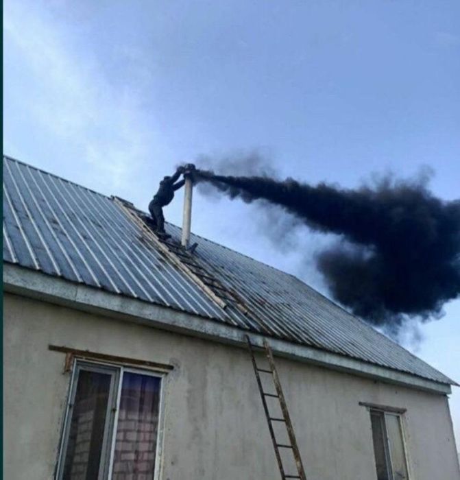 Вакуумная чистка дымохода