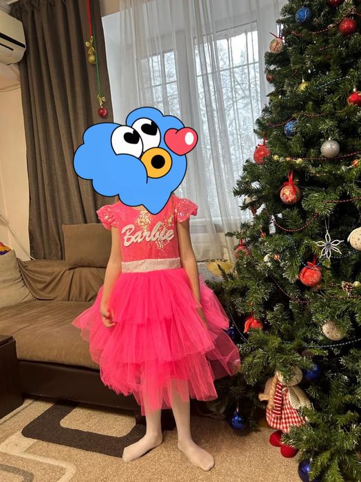 Платье Барби для девочки 6-8 лет(с пайетками на свадьбу или выпускной)