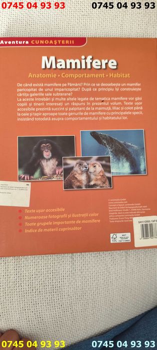 carte carti aventura cunoasterii mamifere cartonata