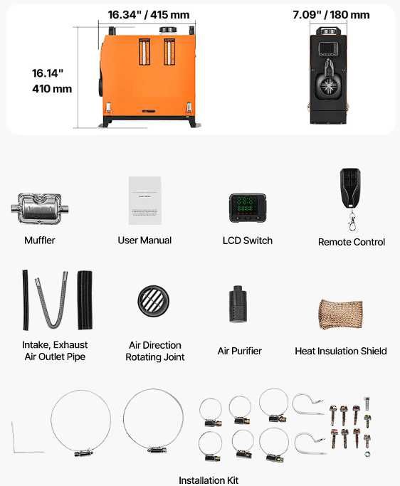 Webasto Diesel 8kW Aeroterma Diesel 12 V 24 V cu Telecomanda Încalzit