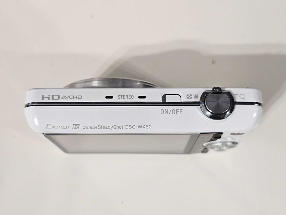 Y2K aparat foto digital compact Sony WX60 Alb 16.2MP 8x Zoom
