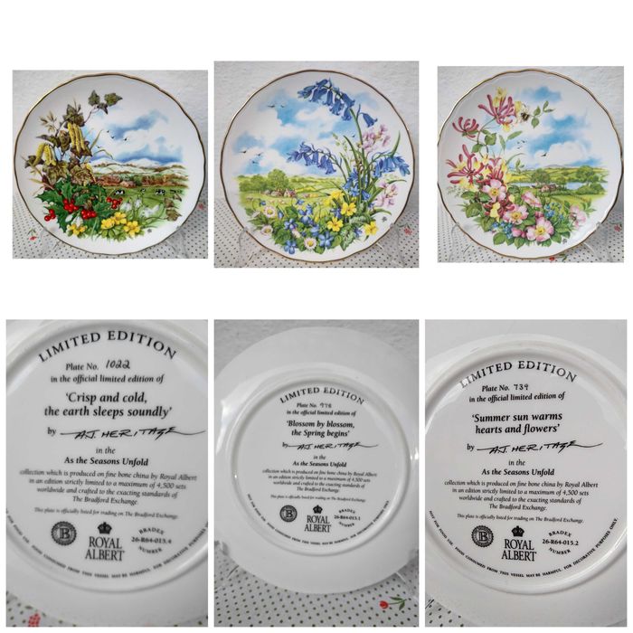 Комплекти от декоративни чинии Royal Albert и други