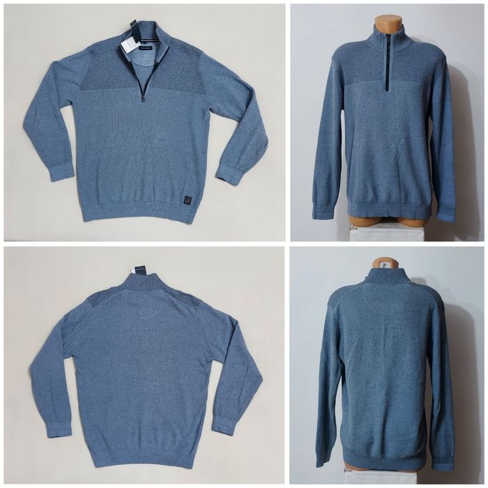 Pulover nou tricotat CASAMODA cu fermoar scurt mărimea 3XL ptr bărbați