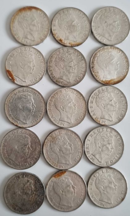 Lot 15 monede Romania 200 lei 1942 argint