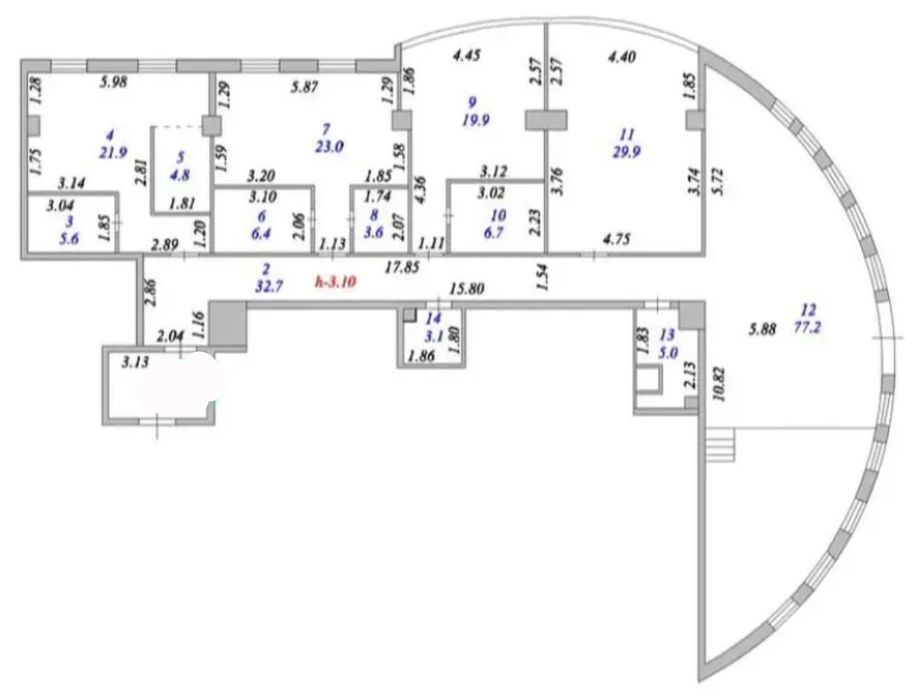 5-комн 243м2 возле Думан/Цирк