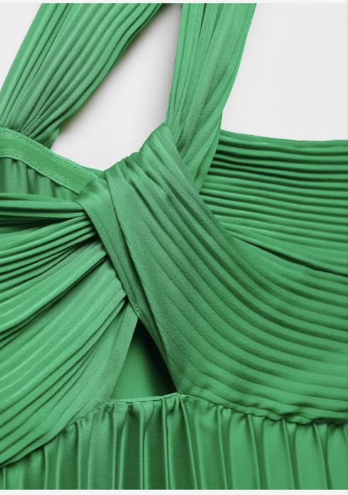 Официална зелена рокля Mango XS