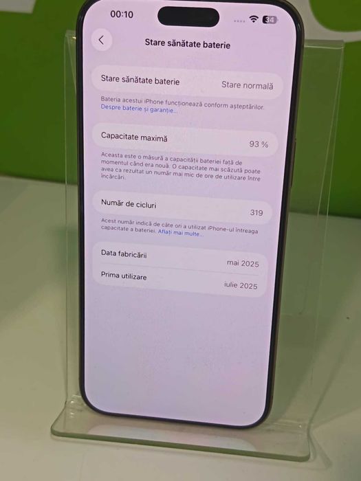 (AG41) Telefon Apple Iphone 16 Pro Max 5G b6345 Garantie 2 ani