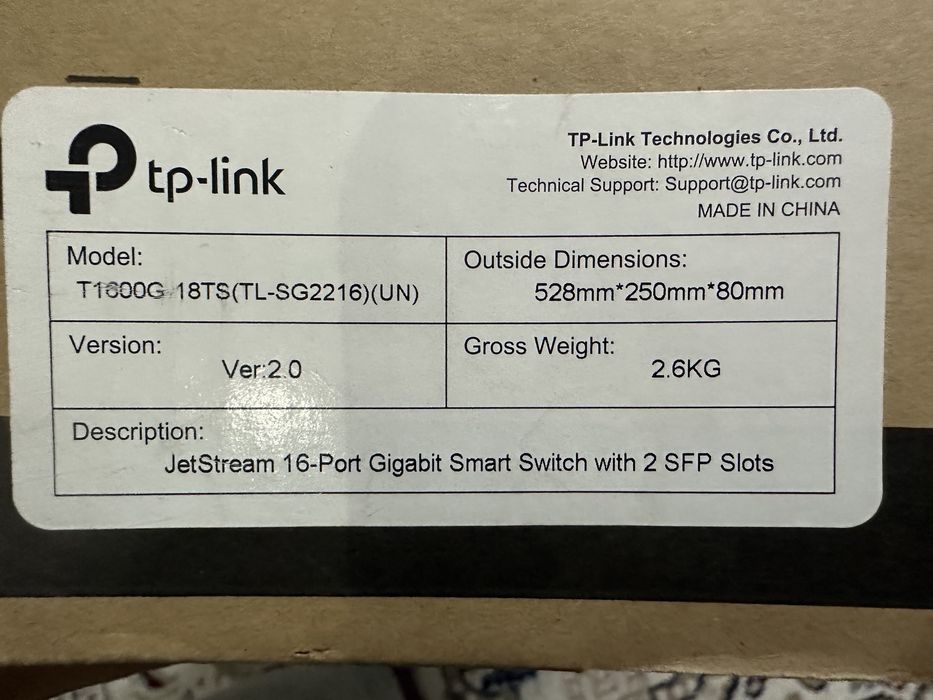 Коммутатор TP-Link T1600G-18TS