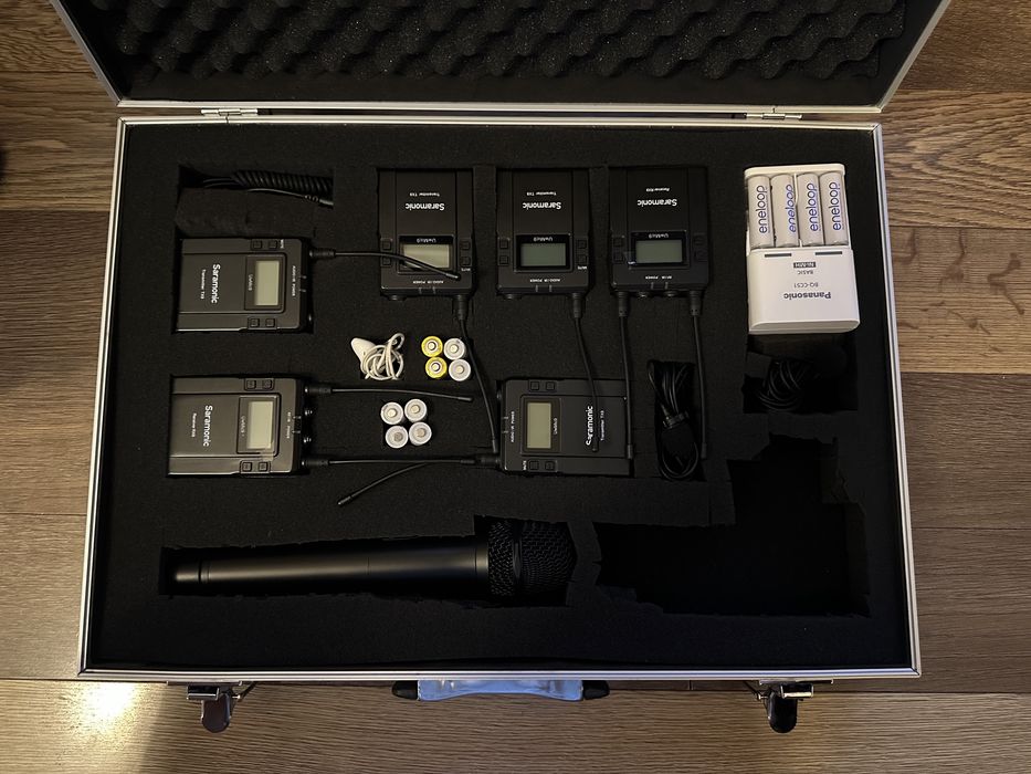 2бр. Комплекта Безжични Микрофони тип брошка Saramonic UwMic9 kit2 x2 + HU9 микрофон /2x приемникa и 4x предавателя/