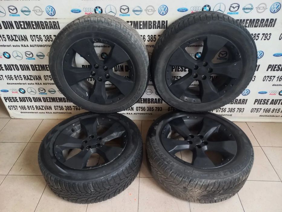 Set Jante Aluminiu Cu Anvelope Subaru Forester 1997-1998-1999-2000-2001-2002-2003-2004-2005-2006-2007-2008-2009-2010-2011-2012-2013-2014-2015-2016-2017-2018-2019-2020-2021-2022-2023-2024 5x100 Dimensiune 225/55R17 Anvelope Semperit M+S Stare Buna - Dezmem