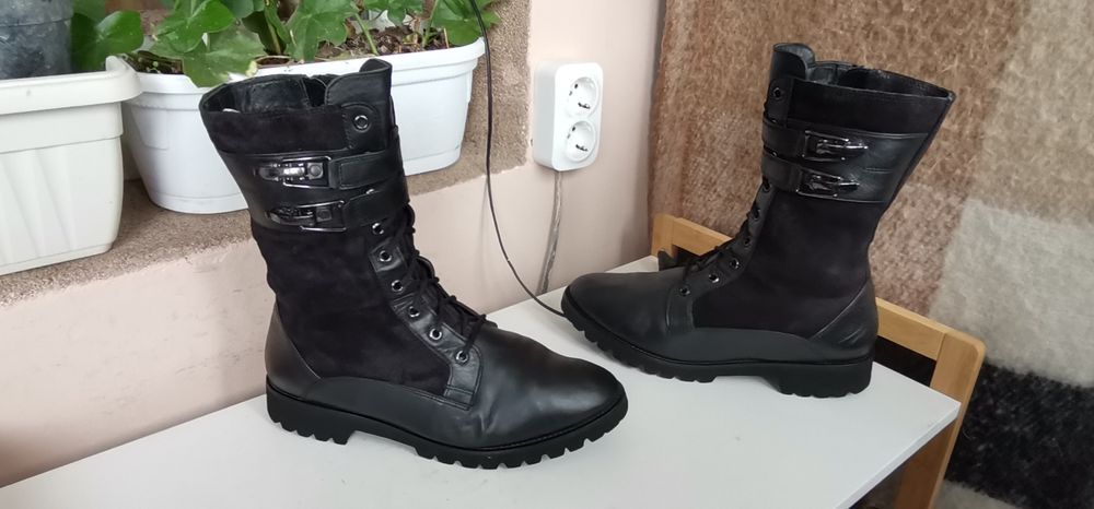 Ботуши Hogl 40.5н.Естествен велур и кожс