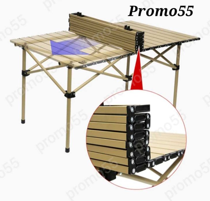 Преносима Сгъваема Маса в Калъф Три Размера за Къмпинг, Пикник,Барбекю