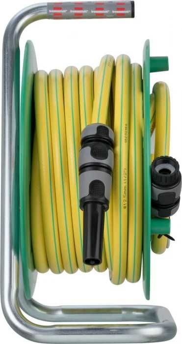 Furtun grădină Brennenstuhl 20m cu tambur, pistol stropire, 1/2", anti-răsucire