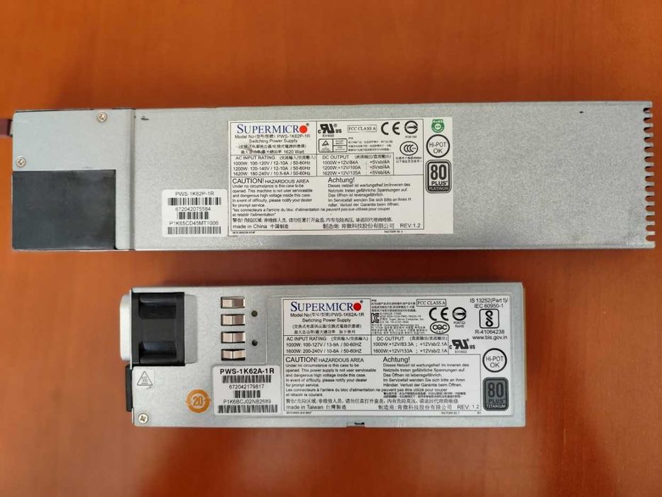 Продавам мощни високоефективни  сървърни захранвания 1600 Вт 80 Plus Titanium (96%+)