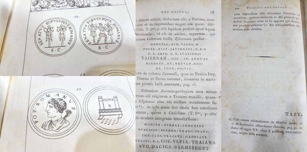 G16-I-Editie veche 1793-IMPARATUL TRAIAN-Res Traiani Imperatori ad Danubium Gestae. Stare buna, gros copertata.