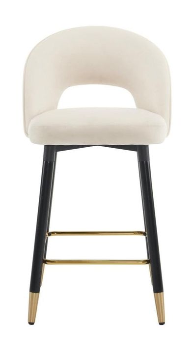 Два щъркела, бар столове Amore. черни крака със седалка от бял плюш