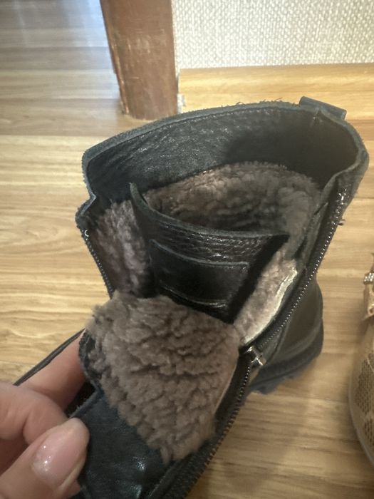 Коженные зимние сапоги для девочек