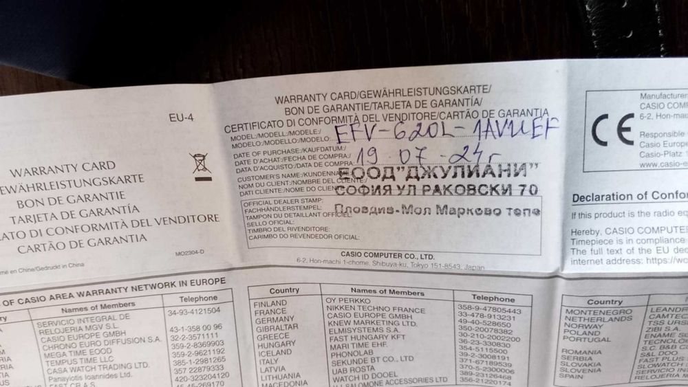 Мъжки часовник Casio Edifice (с оставаща 1 година гаранция)