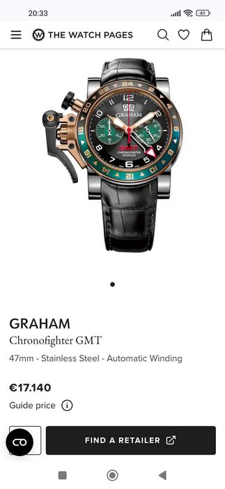 Graham Chronofighter Oversize GMT 47mm 18ct gold/steel