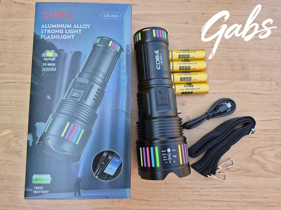 Супер силен LED фенер COBA CB-802-1,3000m