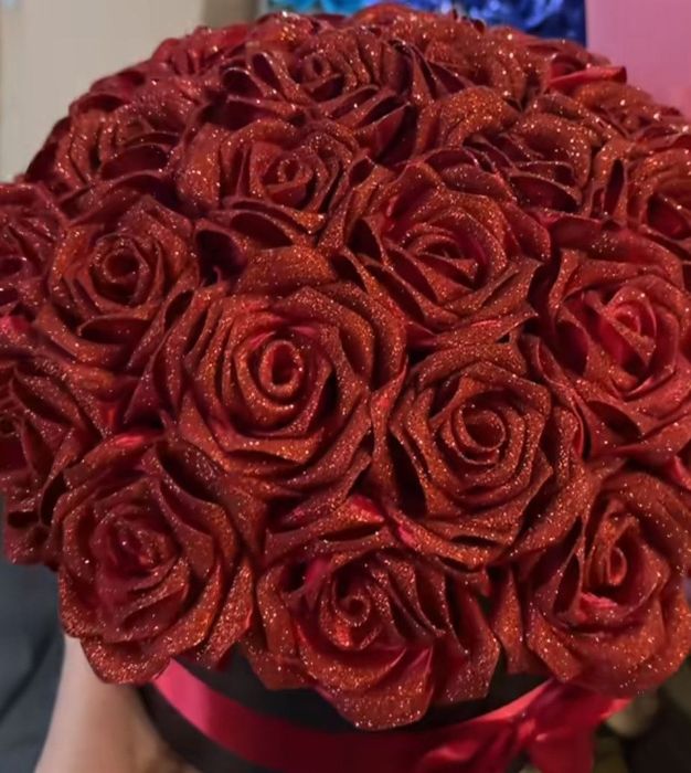 Розы из атласных ленты ручная работа