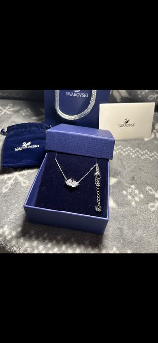 Lantisor Swarovski attract inimioara dubla