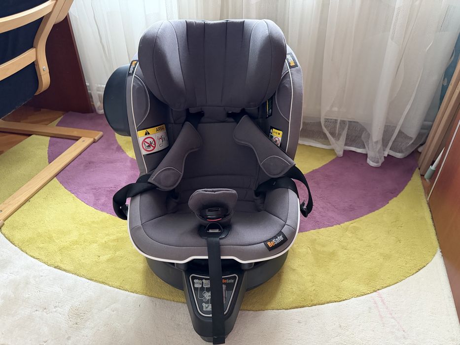 Scaun auto 360 BeSafe iZi Turn i-Size gri metallic melange cu insertii pentru nou-nascut