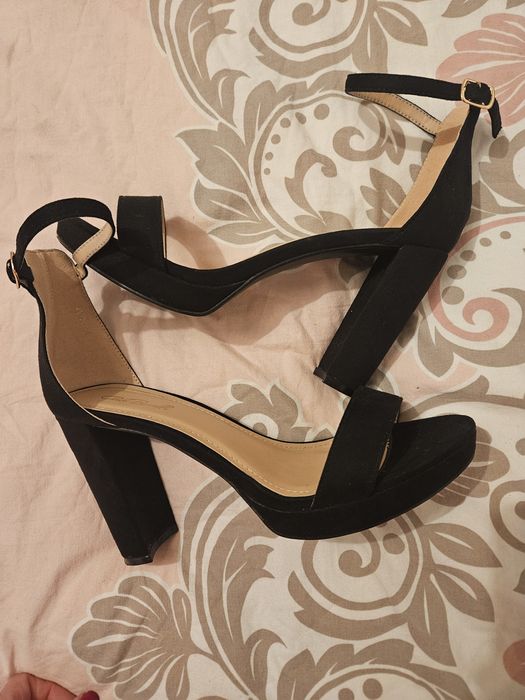 Sandale negre toc Paolo Bocceli