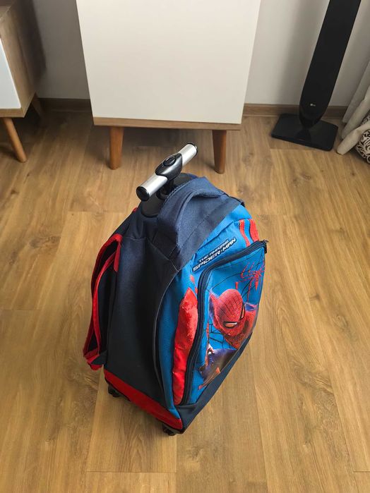 Ghiozdan pe roți - tip troler - Spider-Man, cu mâner telescopic