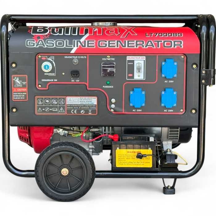Бензинов генератор за ток Bullmax 7KW, Монофазен, Ел Старт, 420сс