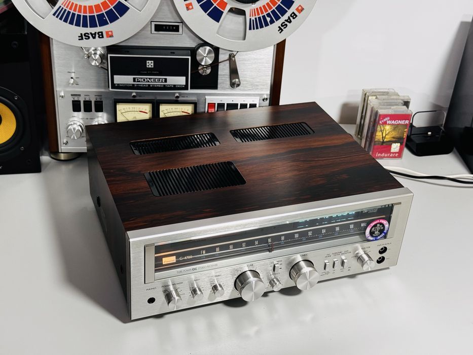 Amplificator/amplituner de colecție SANSUI G-4700,sunet deosebit-lemn