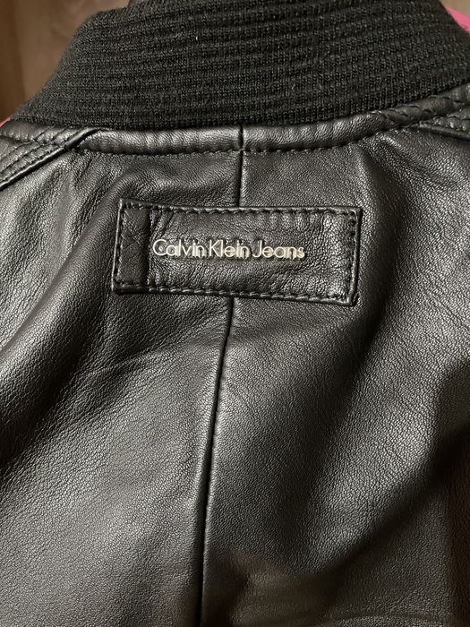 Geaca din piele naturala Calvin Klein