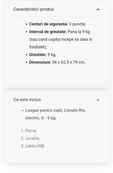 Balansoar Lionelo, model Rio
A fost doar încercat, dar bebelușul nu a