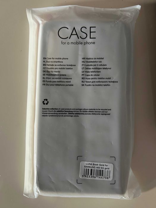 Кожен калъф LUNA Book Gold for SAMSUNG A53 5G
